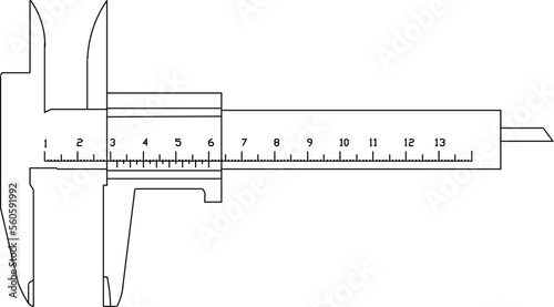 sketch vector illustration of a handyman's tool for measuring iron diameter