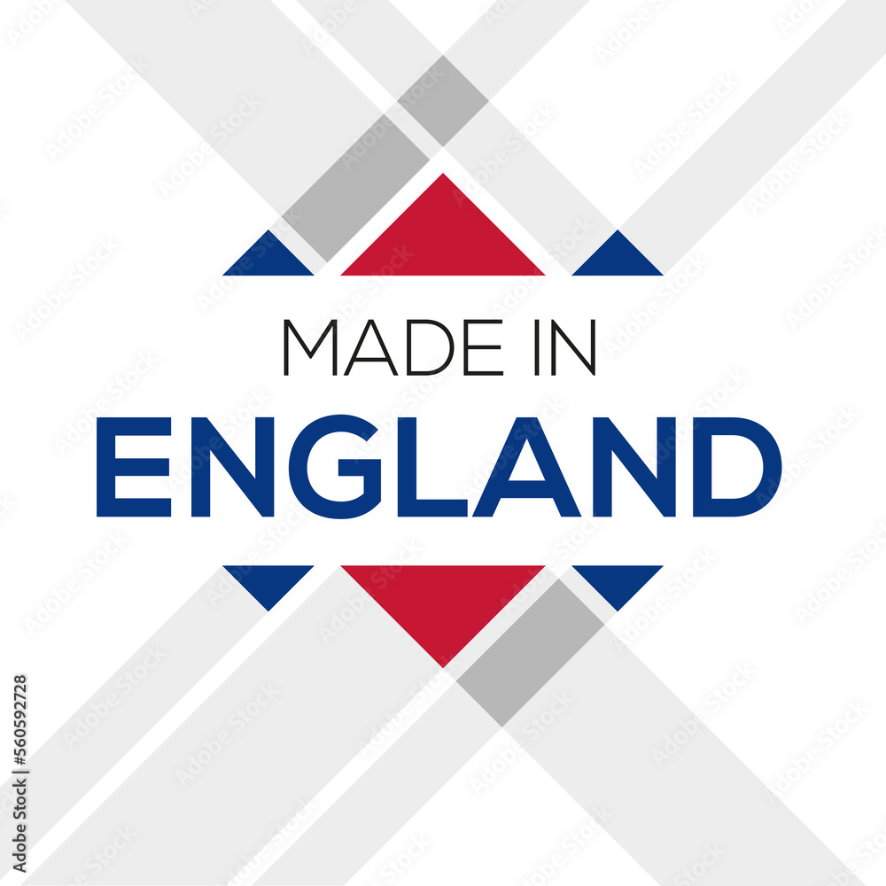 Made in England, vector illustration. - obrazy, fototapety, plakaty 