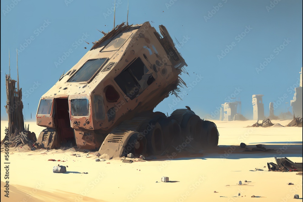 sci-fi construction in the desert