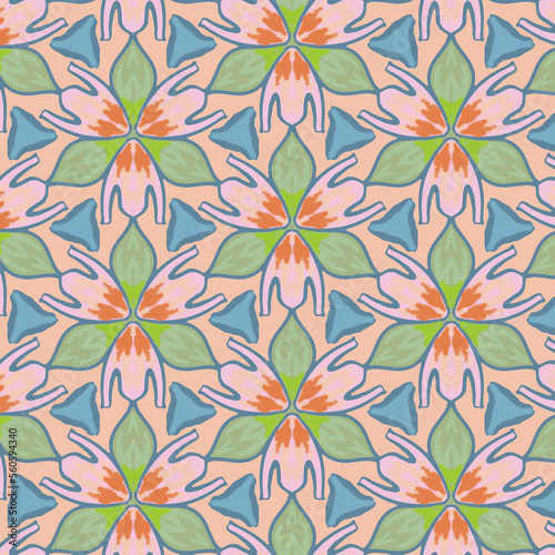 beautiful abstract pastel flower pattern background, fabric ethnic illustration decoration fashion style