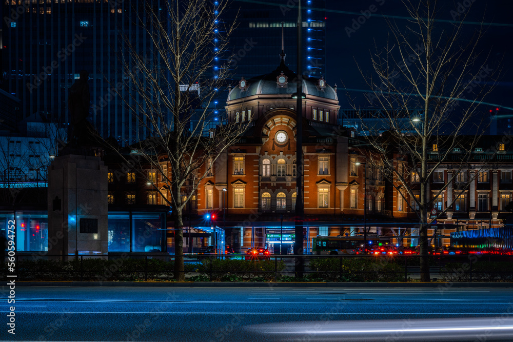 Fototapeta premium 夜の駅