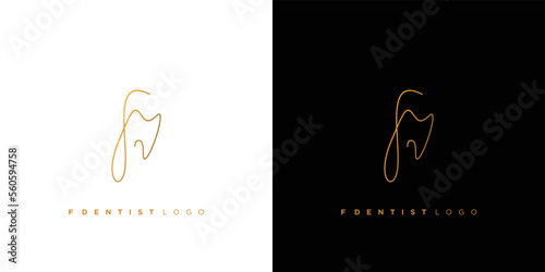 F letter tooth logo design is unique and attractive