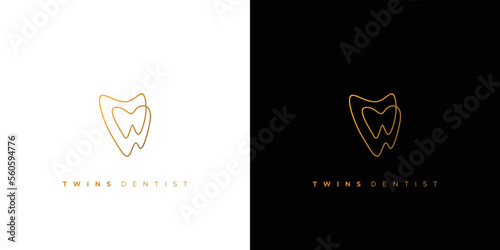 Unique and modern twins teeth logo design