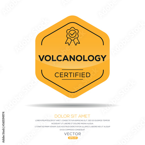 Creative (Volcanology) Certified badge, vector illustration.