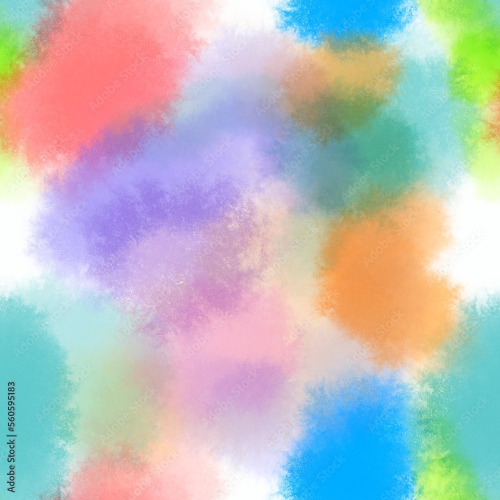 abstract vivid colored watercolor pattern seamless illustration, for fabric, background and cards.