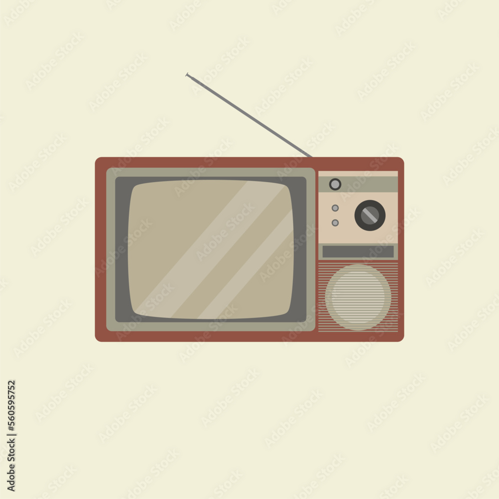 Obraz premium vintage classic television flat design vector illustration. retro tv design. oldies electronic