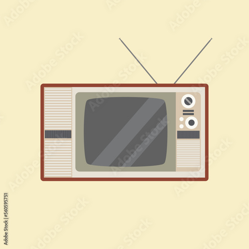 vintage classic television flat design vector illustration. retro tv design. oldies electronic