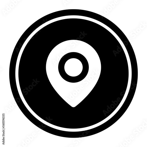 Map Location circular glyph icon