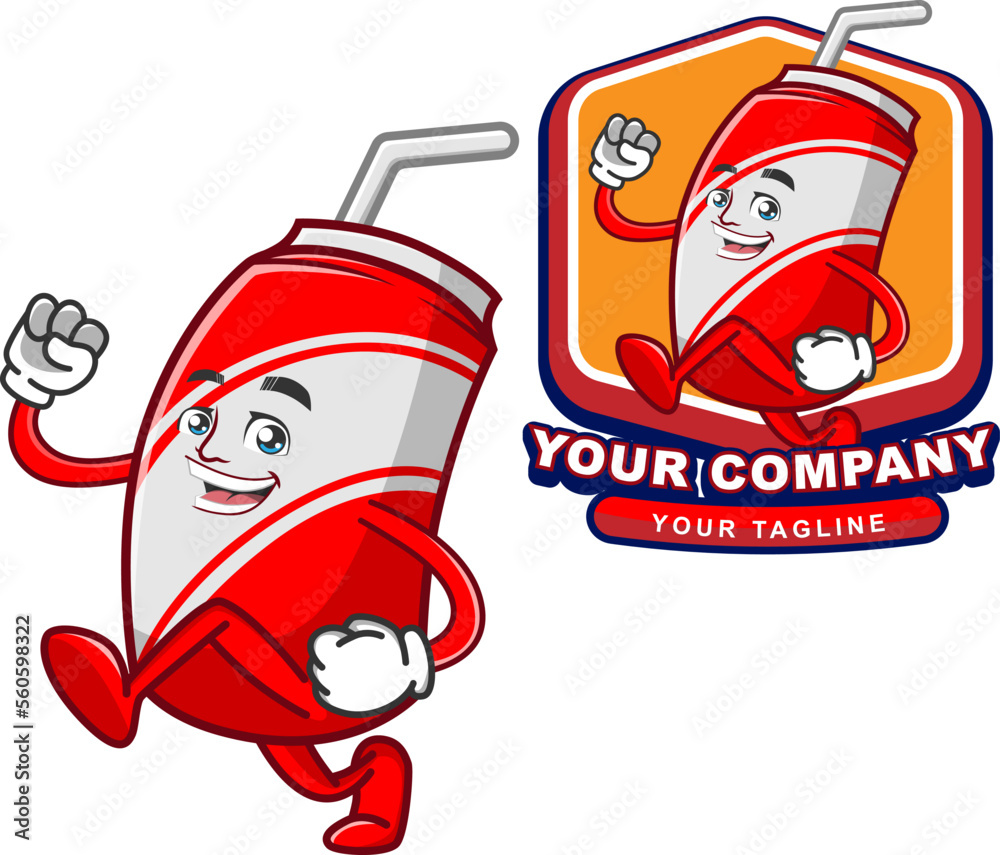 soda drink mascot logo template