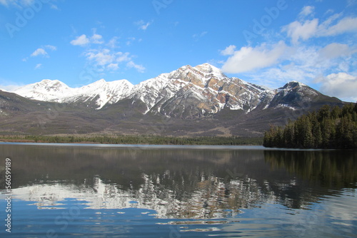 lake in the mountains  Jasper National Park  Alberta