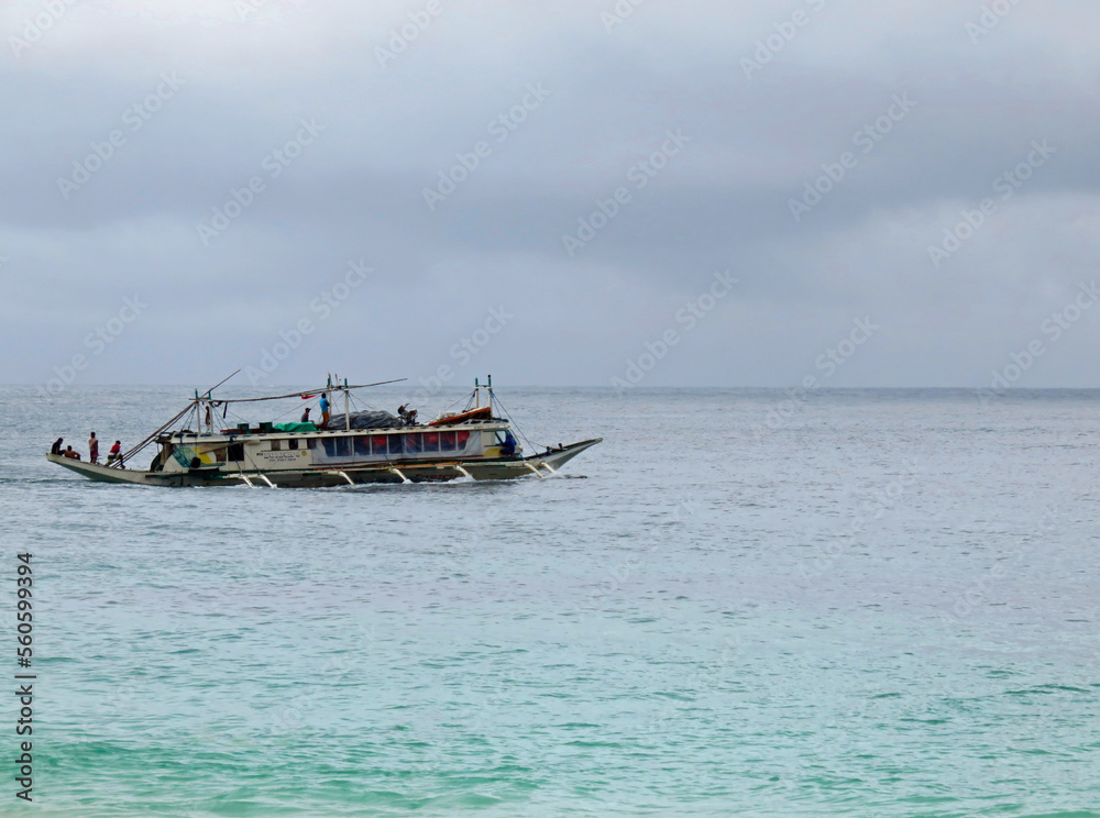 Passenger Boat Ocean Boracay Island Philippines Asia