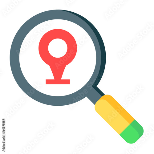 Search Map flat icon