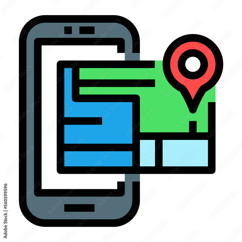 Fototapeta premium Map Flag filled flat icon