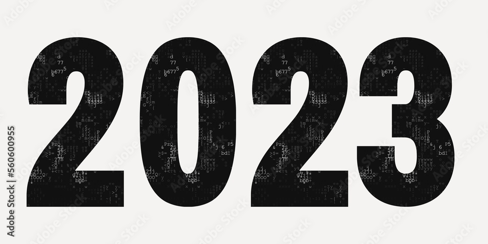 2023 text design using mosaic letters. Brochure design template, card ...