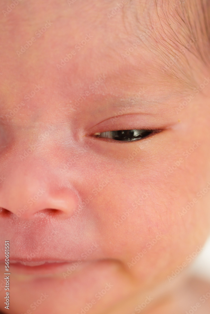 close up face of baby close up face of baby