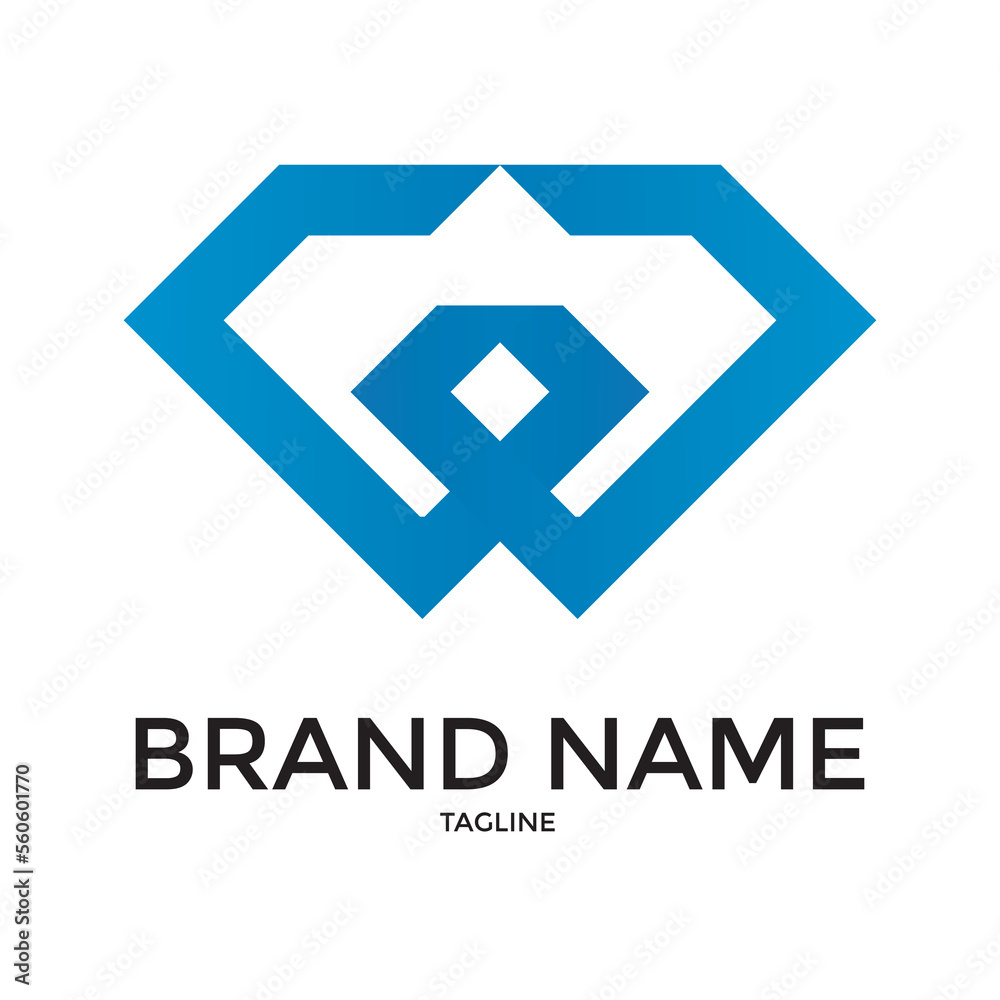 w lettemark logo with daimond shape w lettemark logo with daimond shape
