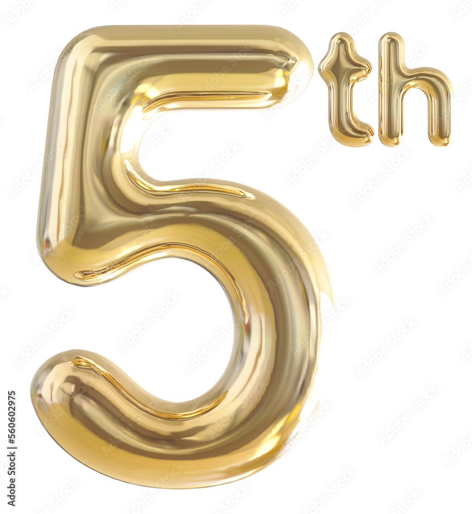 5th anniversary numbers gold celebrate with generative AI 5th anniversary numbers gold celebrate with generative AI