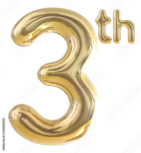 3th anniversary numbers gold celebrate with generative AI