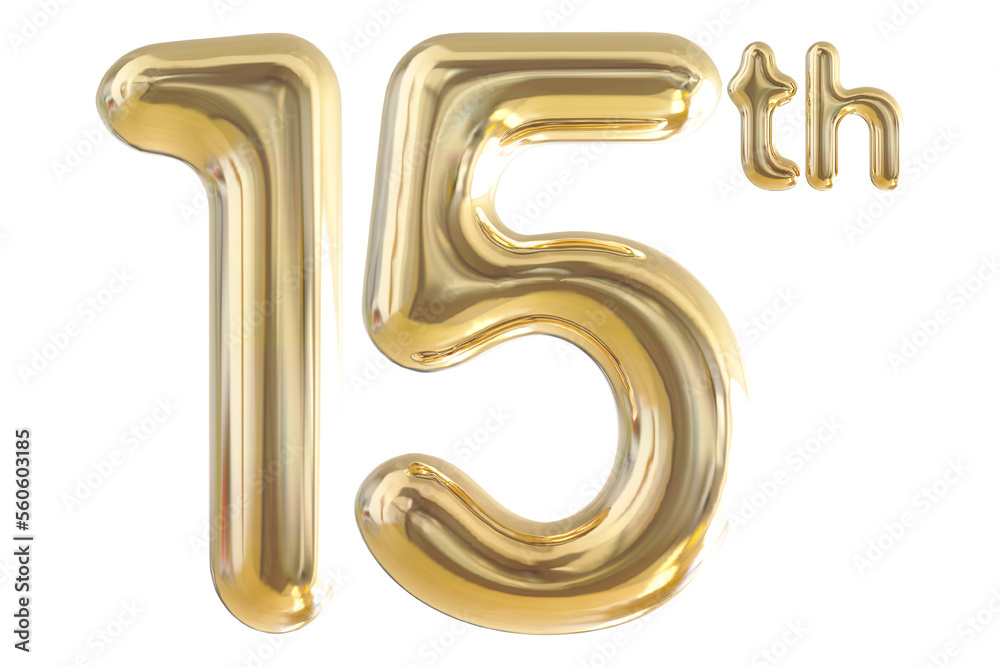 15th anniversary numbers gold celebrate with generative AI 15th anniversary numbers gold celebrate with generative AI