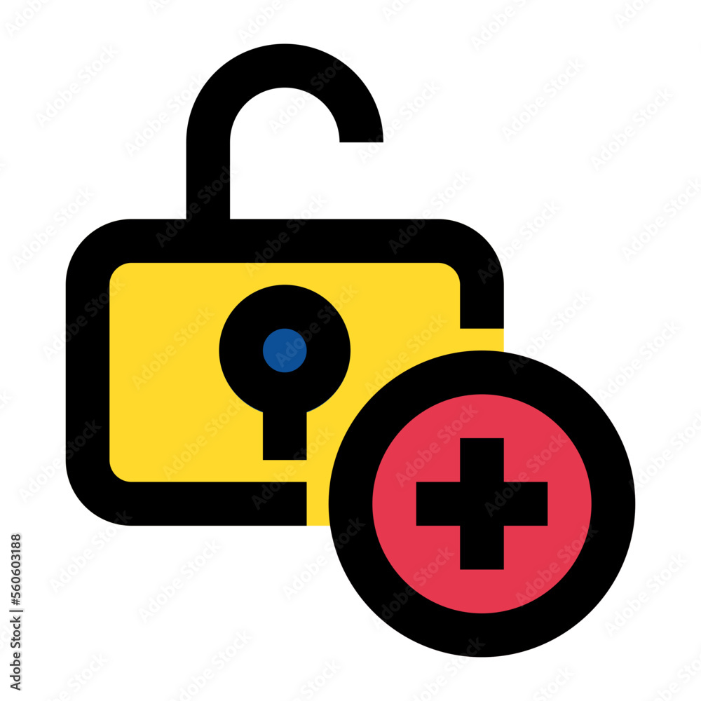 Obraz premium Unlock filled flat icon