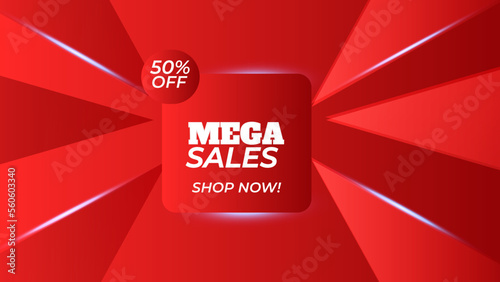 Flash Sale text effect, editable discount and offer text style. Red theme.