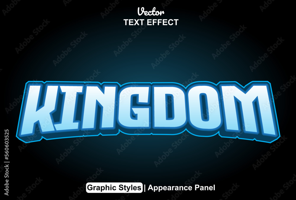 kingdom text effect with graphic style and editable.