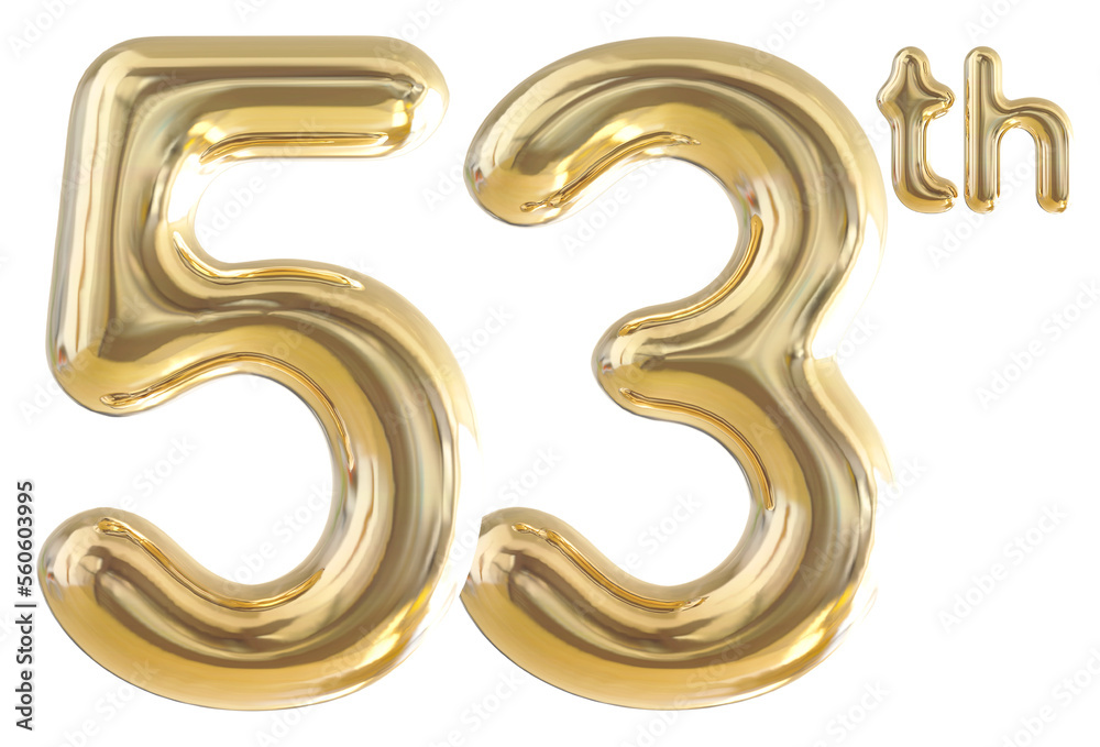 53th anniversary numbers gold celebrate with generative AI 53th anniversary numbers gold celebrate with generative AI