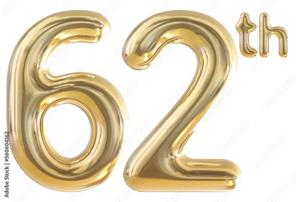 62th anniversary numbers gold celebrate with generative AI 62th anniversary numbers gold celebrate with generative AI