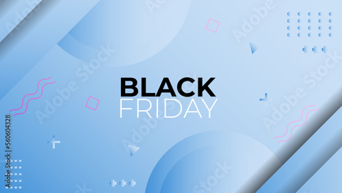 Black friday super sale off poster background social media promotion design. trendy modern typography with long shadow style and Blue vector illustration graphic template