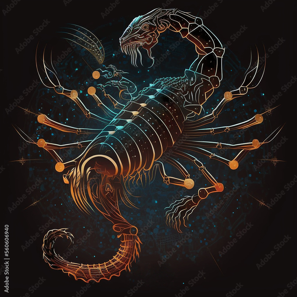 Scorpio Zodiac Astrology Vector Art AI Generated Stock Illustration ...