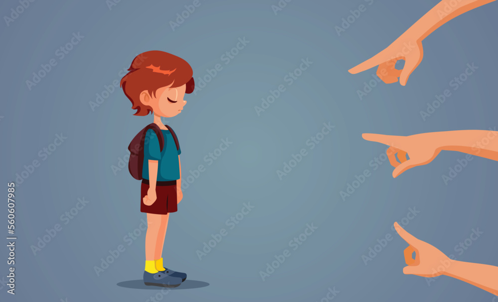 Stressed Child Being Bullied at School Vector Cartoon Illustration. Unhappy schoolboy feeling rejected and harassed with punishments
Stressed Child Being Bullied at School Vector Cartoon Illustration. Unhappy schoolboy feeling rejected and harassed with punishments