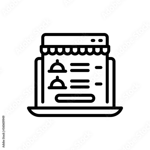Black line icon for ordering