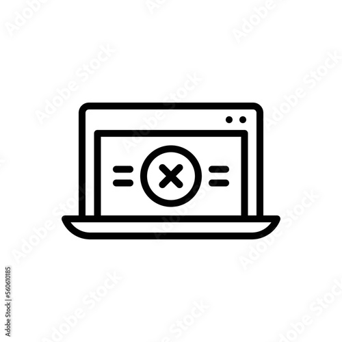 Black line icon for denied