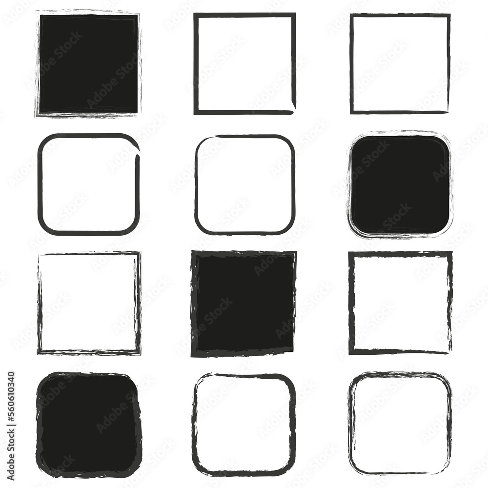 Drawn frame. brush squares. Sketch black card. Watercolor brush texture. Vector illustration. Drawn frame. brush squares. Sketch black card. Watercolor brush texture. Vector illustration.