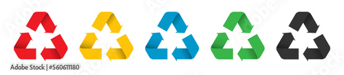 Recycle process icons design bundle collection. Trash waste sustainability symbol illustration.