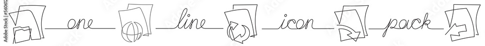 one line icon pack of documents folder internet send inbox email - PNG ...