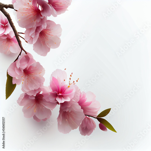 Spring Beauliful Cherry Blossom BackgroundGenerative AI photo