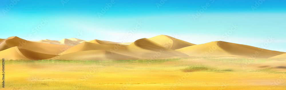 Sand dunes in the desert illustration