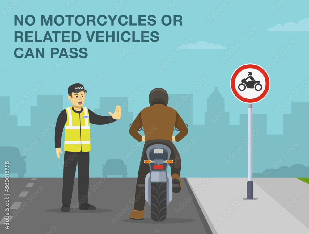 Safe motorcycle riding rules and tips. No motorcycles or related