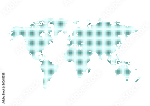 Pixel dotted map of World