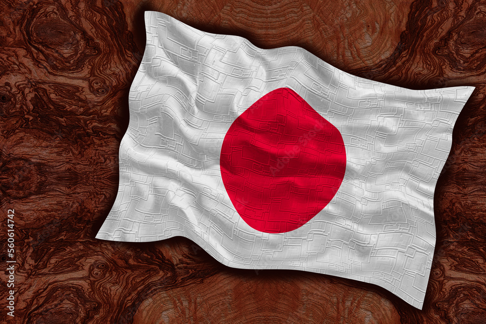 National flag of Japan. Background  with flag  of Japan.