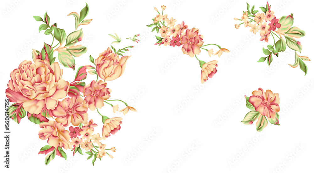 flower bunch textile design work art illustrations 