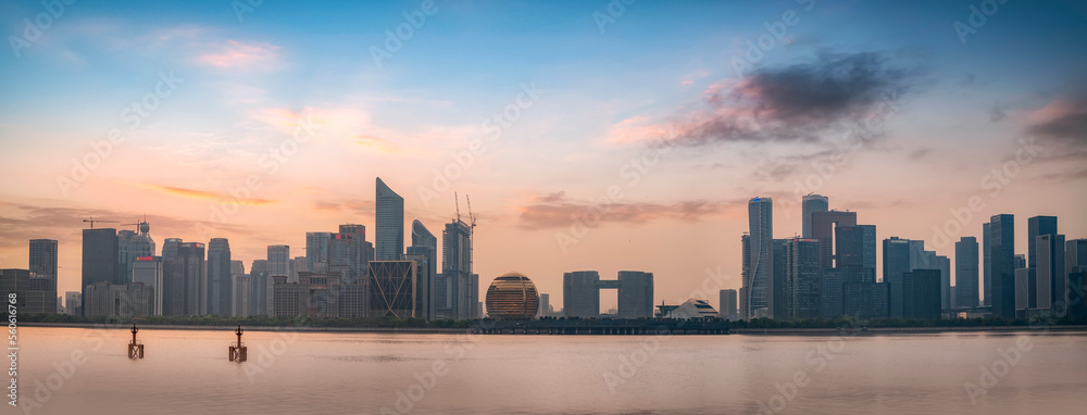 Obraz premium Hangzhou Financial Area Architectural Landscape panorama