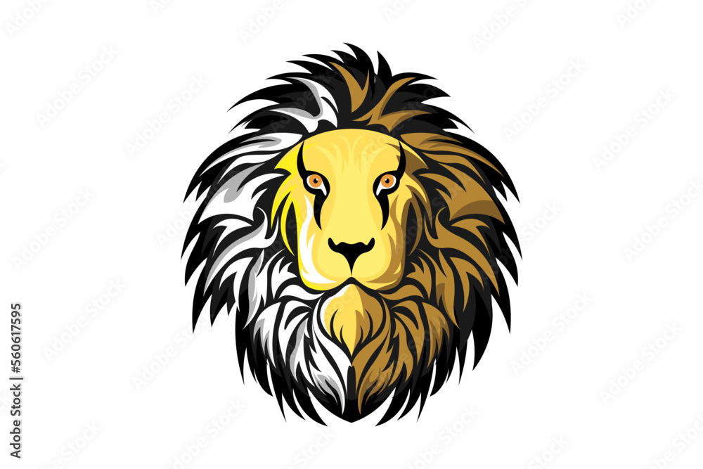 Illustration of a lion vector design white background
