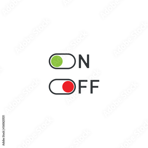 Iconic drawing of on and off button. Open and close icons.