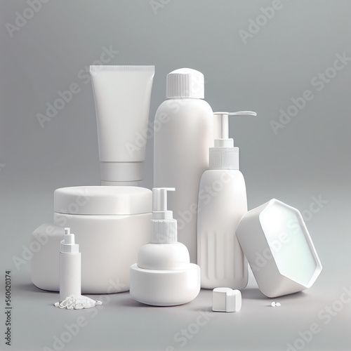 White Cosmetic Cream Collection for Skincare Generative AI