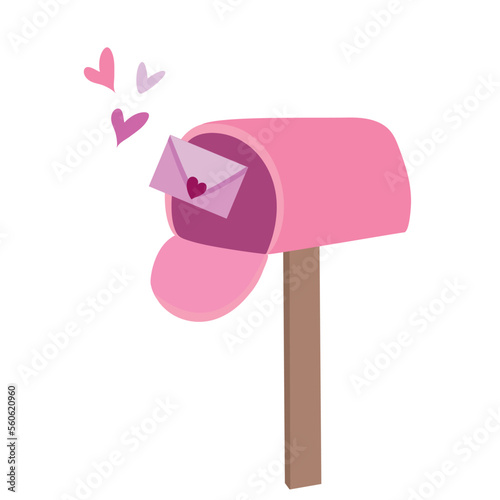 The post of St. Valentine. Love letter in mailbox. A beautiful project idea for Valentine's Day.