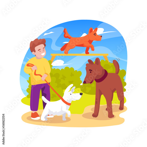 Dog park isolated cartoon vector illustration.