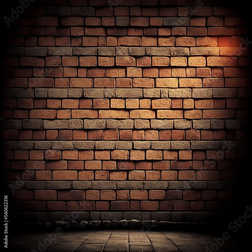 Full frame brick wall. Image generated with generative AI 