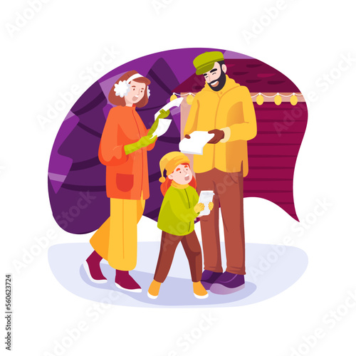 Caroling isolated cartoon vector illustration.